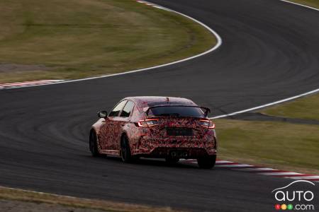 The 2023 Honda Civic Type R, on the Suzuka track in Japan